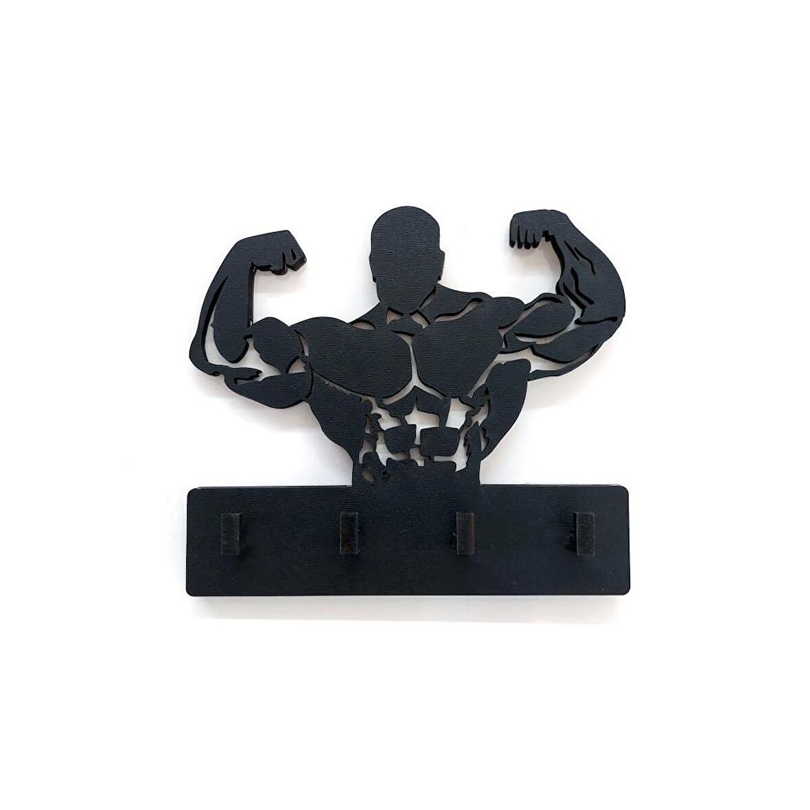 CajuArt Sporcu Kaslı Adam Bodybuilder Fitness Tema Anahtar Askısı Duvar Anahtarlık