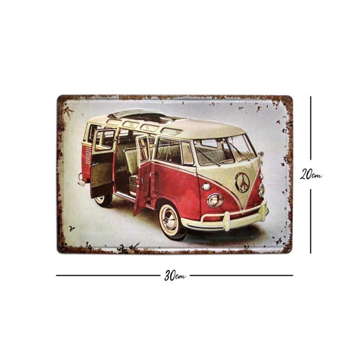Volkswagen Minibüs Tema 20x30 Cm Metal Plaka Metal Tablo