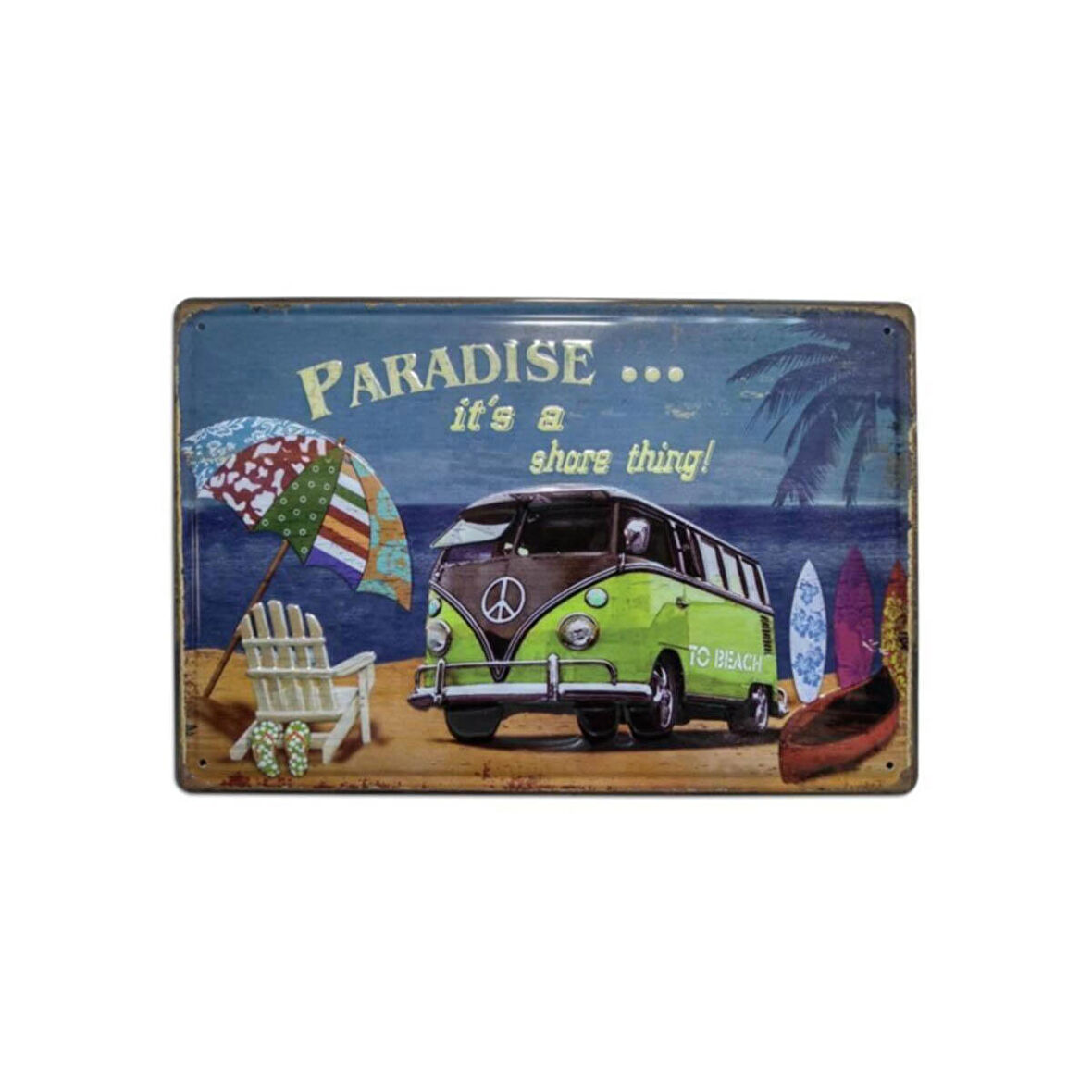 Paradise Woswos Temalı 20x30 Cm Metal Plaka Metal Tablo