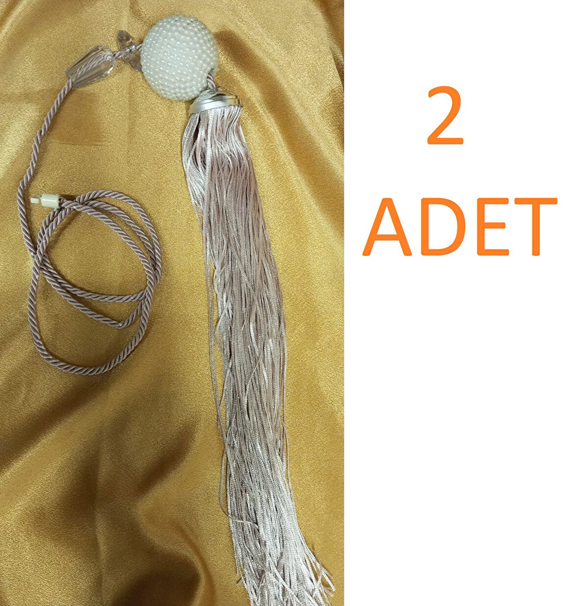 LÜX 2 ADET Fon Perde Tavan Bağlama Püsküllü Braçol Perde Topuz Orta Süs Püskül Aksesuar  B-321