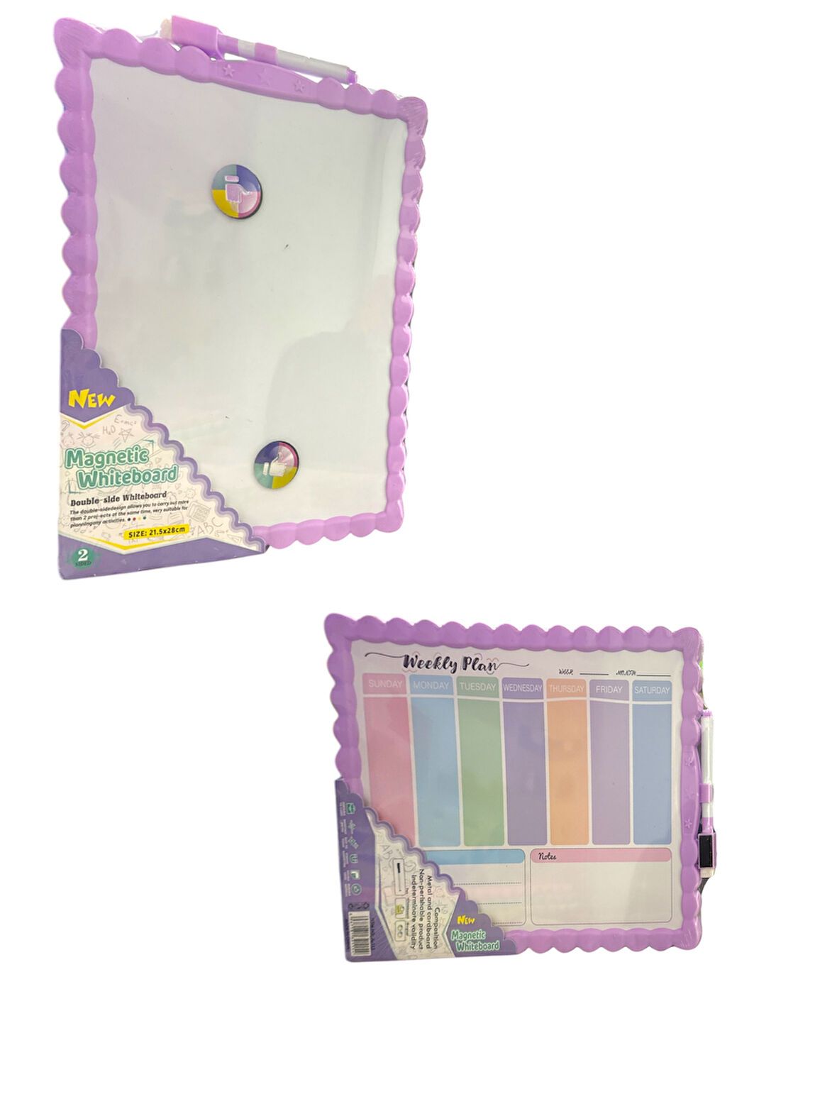 Maxx JL-115 Çift Taraflı Kalemli Yazı Tahtası Silgili haftalık planner 21x28 cm