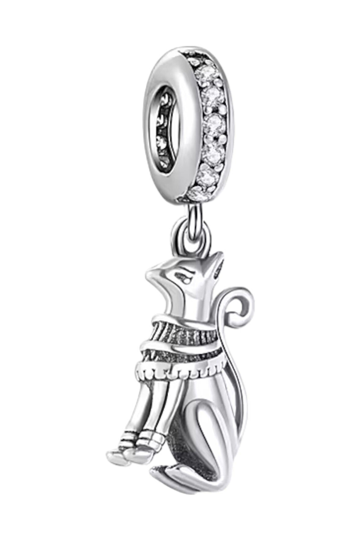 Antik Mısır Sfenks Kedi Charm | 925 Ayar Gümüş