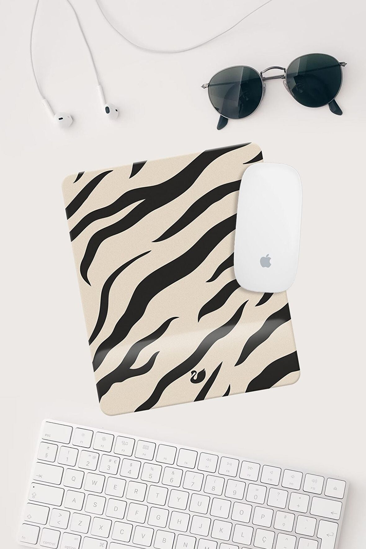 Zebra Desenli Bilek Destekli Dikdörtgen Mouse Pad Mouse Altlığı