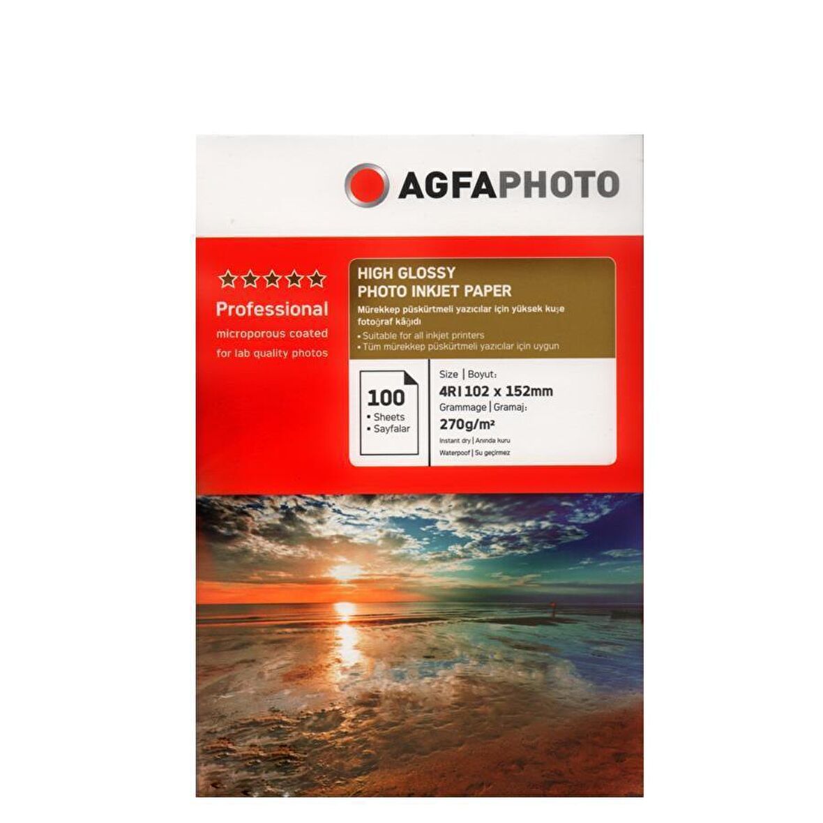 Agfa Photo Glossy,Parlak 10x15 270Gr/m² Fotoğraf Kağıdı 100 Yaprak