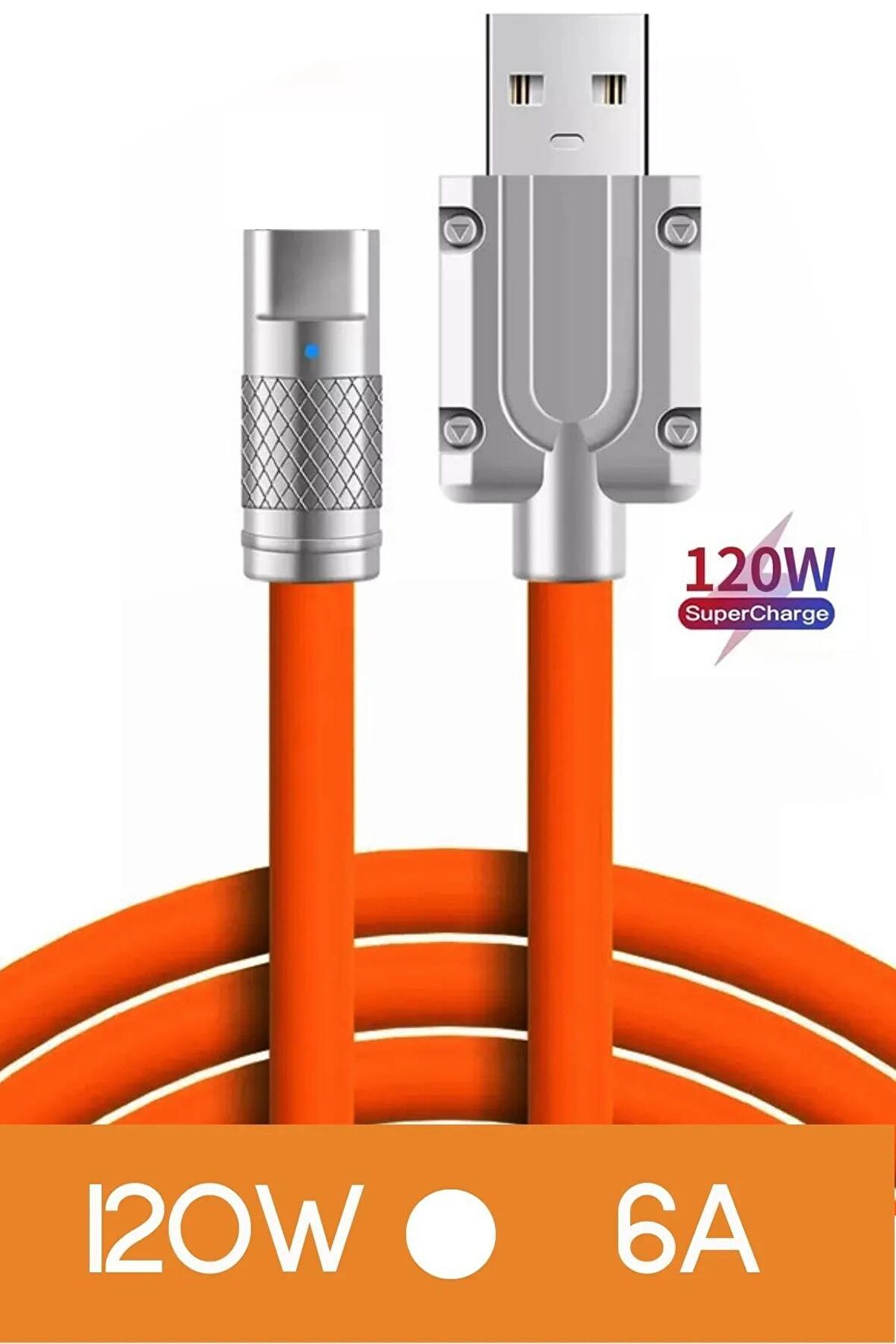 İphone 120w Watt 6 A Süper Hızlı Şarj Data Kablosu 1 Metre Lightning