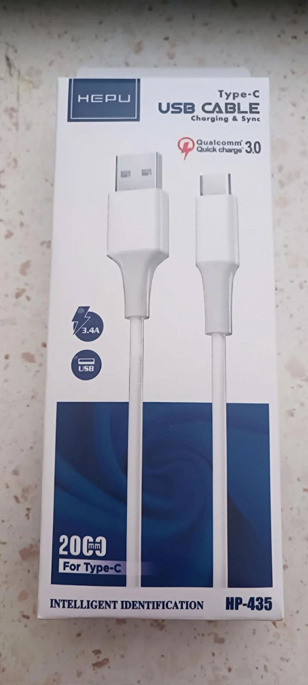 HEPU HP-435 USB to Type-C Kablo – 2 Metre, Yüksek Hızlı Şarj ve Veri Aktarımı