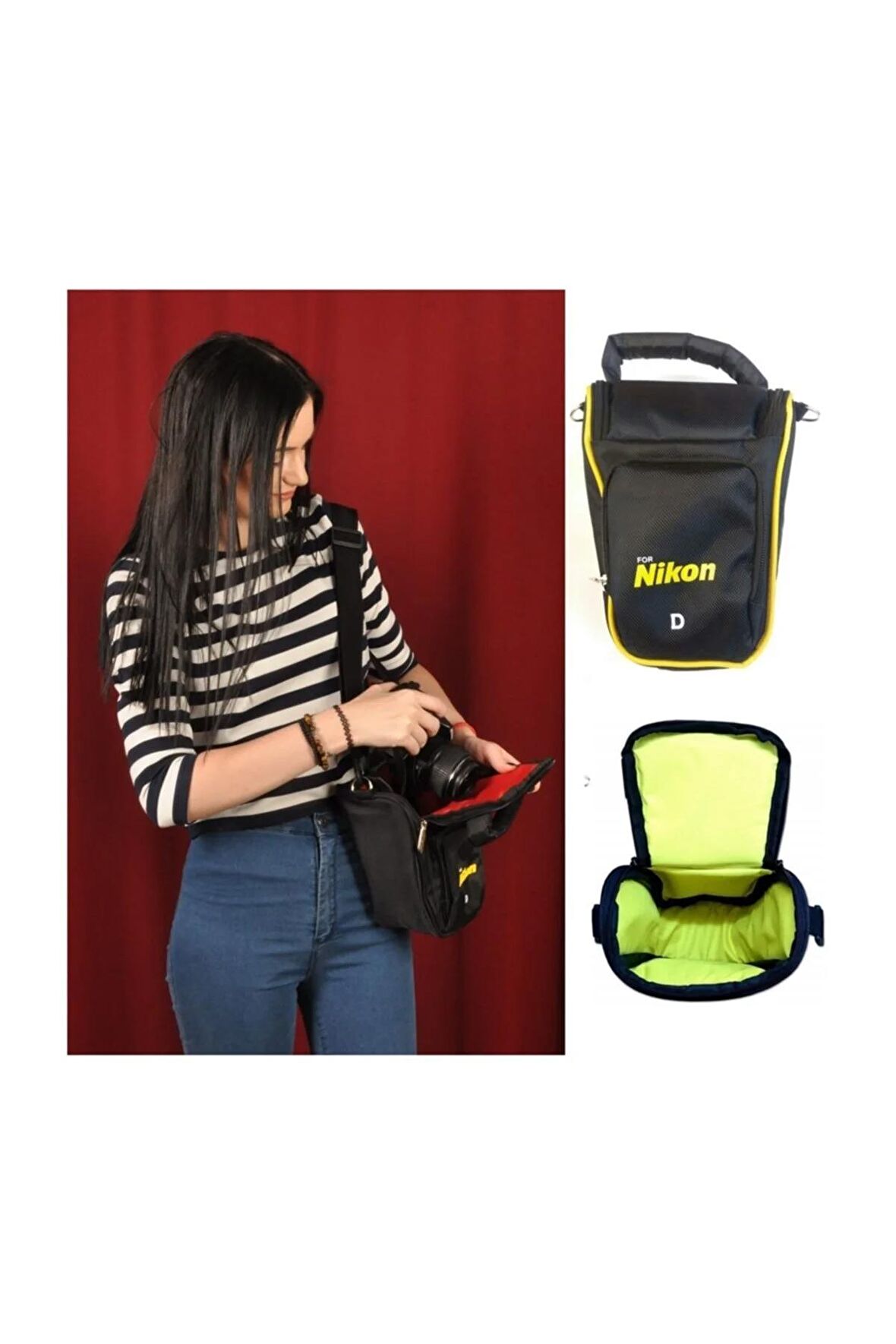 Nikon D3300, Dslr, Fotoğraf Makinesi Için V, Üçgen Çanta