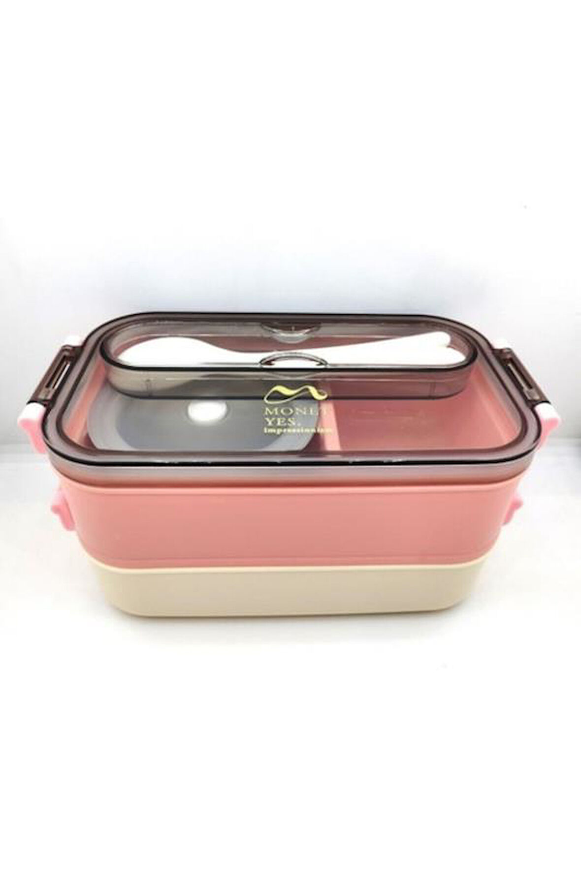 Vagon 2 Katlı VGN-465 Paslanmaz Çelik Pembe Lunch Box Sefer Tası - Yemek Kutusu