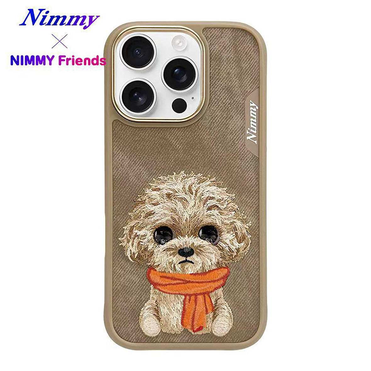 iPhone 16 Pro Max Uyumlu 3D Göz Köpek Detaylı Gerçek Nakış İşlemeli Kabartmalı New Big Eyes Kılıf