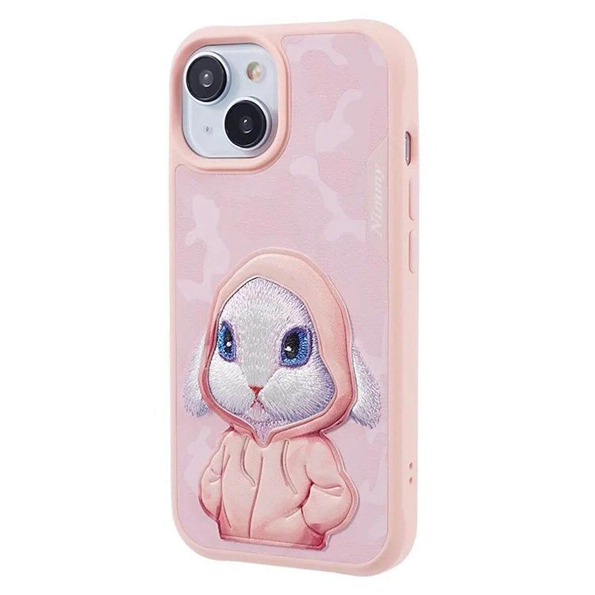 iPhone 15 Uyumlu 3D Kıyafet Tavşan Detaylı Nakış İşlemeli Kabartmalı Fashion Pet Kılıf