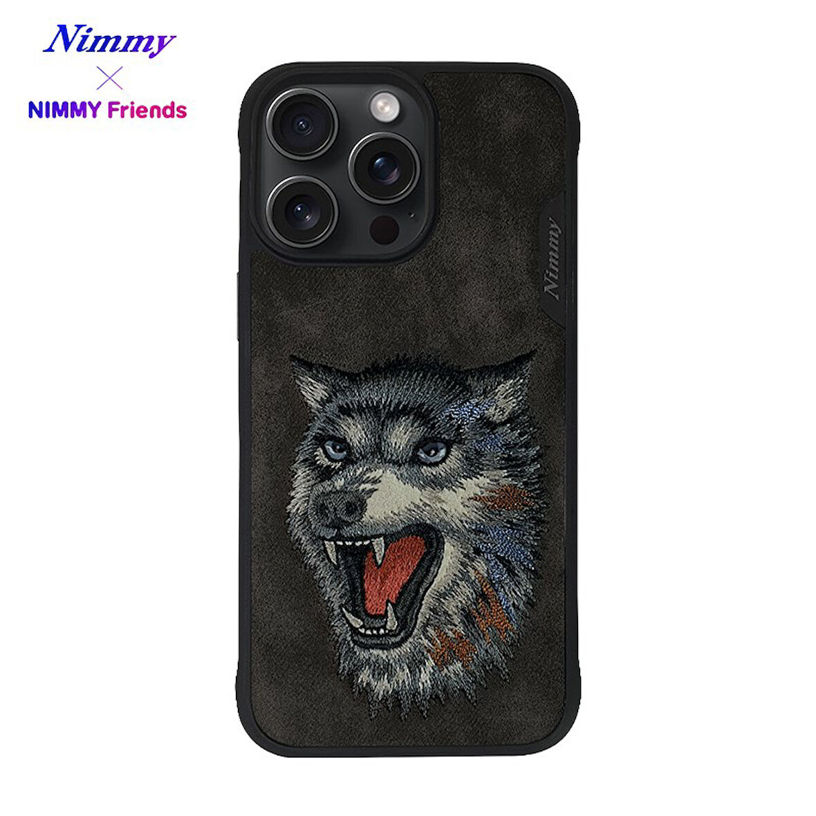 iPhone 15 Pro Max Uyumlu 3D Göz Kurt Detaylı Nakış İşlemeli Kabartmalı Raptor Kılıf