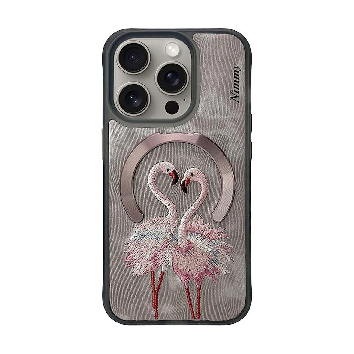 Nimmy iPhone 15 Pro Max Flamengo Series Magsafe Pembe Telefon Kılıfı