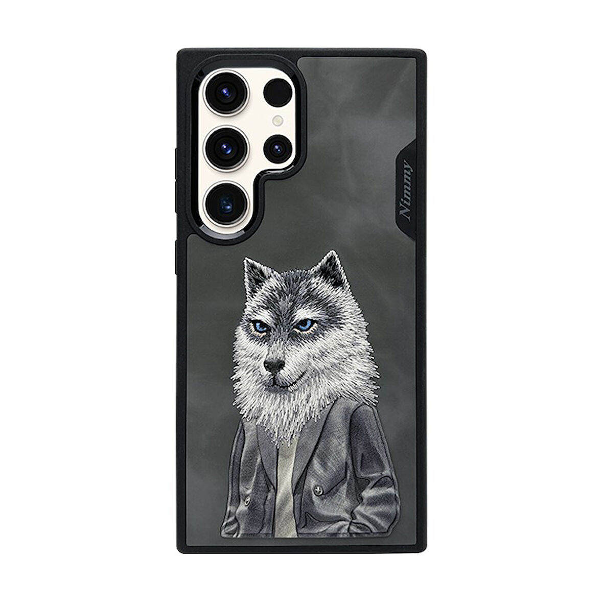 Samsung S24 Ultra Uyumlu 3D Kıyafet Kurt Detaylı Nakış İşlemeli Kabartmalı Fashion Pet Kılıf