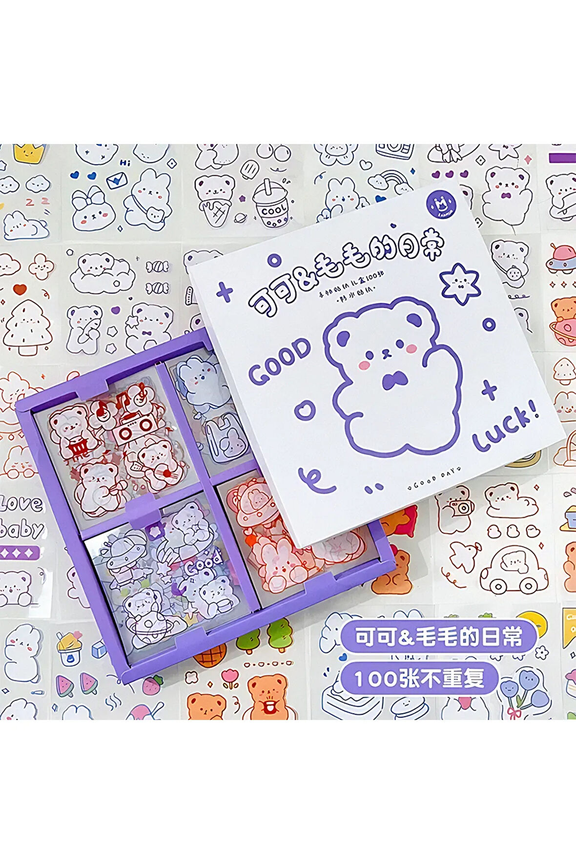 Good Luck Temalı 100 Yaprak 4 Bölmeli Sticker Seti • Bullet Journal (GGK-DJ062)