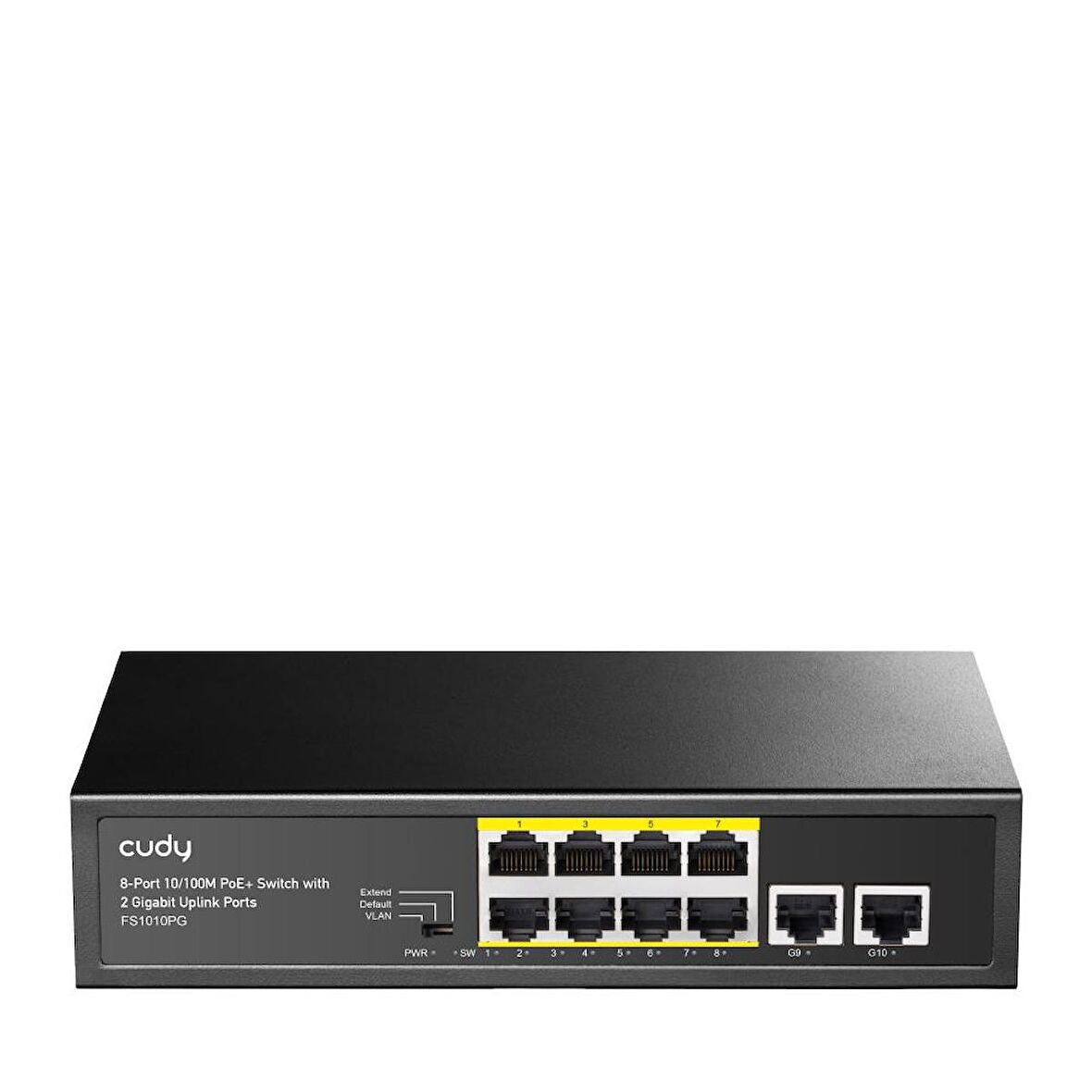 Cudy FS1010PG 8 Port 10/100Mbps PoE+ 120W PoE, 2 Uplink Portlu VLAN CCTV Rack Mount Metal Switch