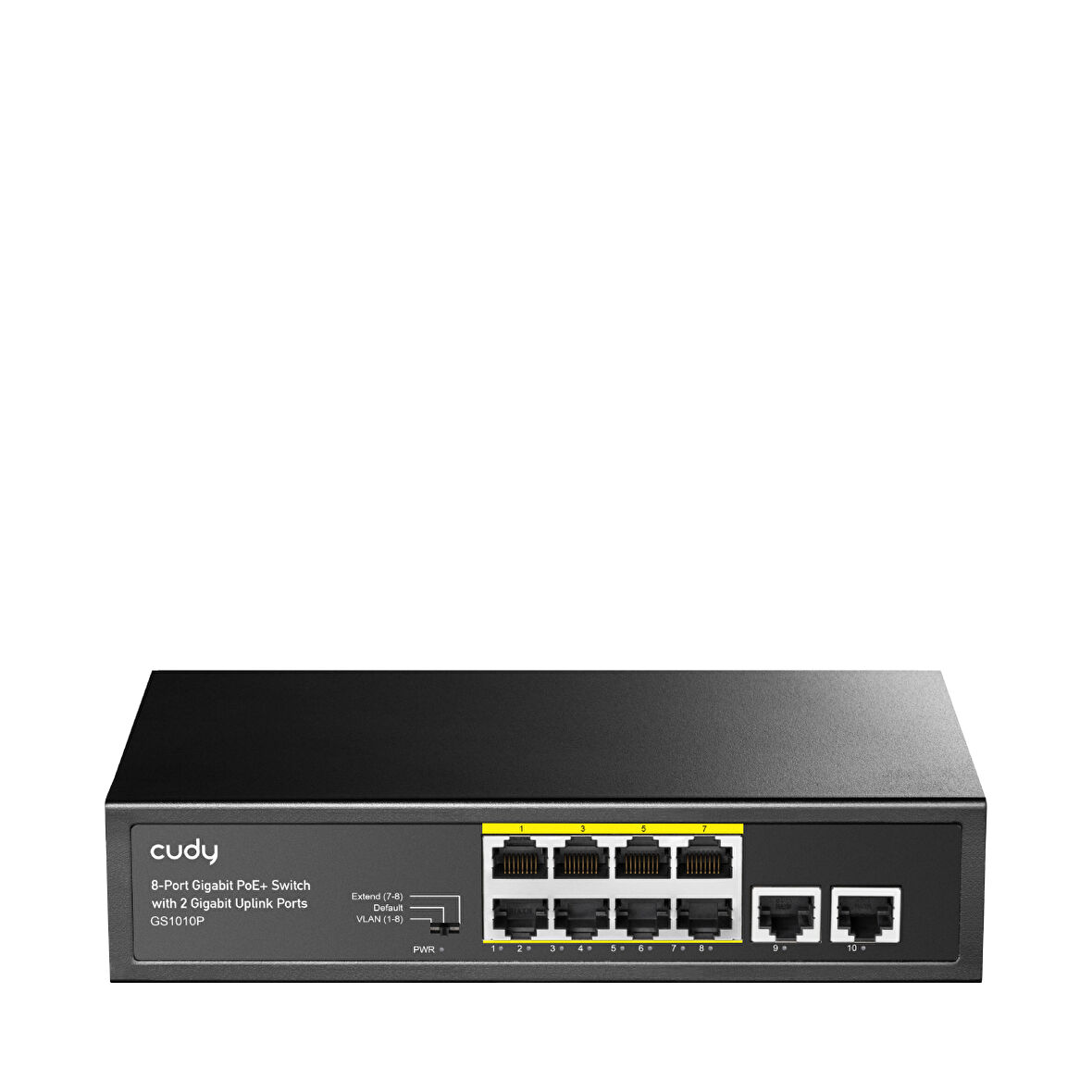 Cudy Switch 8 Port Gs1010P 10/100/1000Mbps 2Xge Uplink Vlan&Extend Mode 250M 120W Poe+ Ethernet