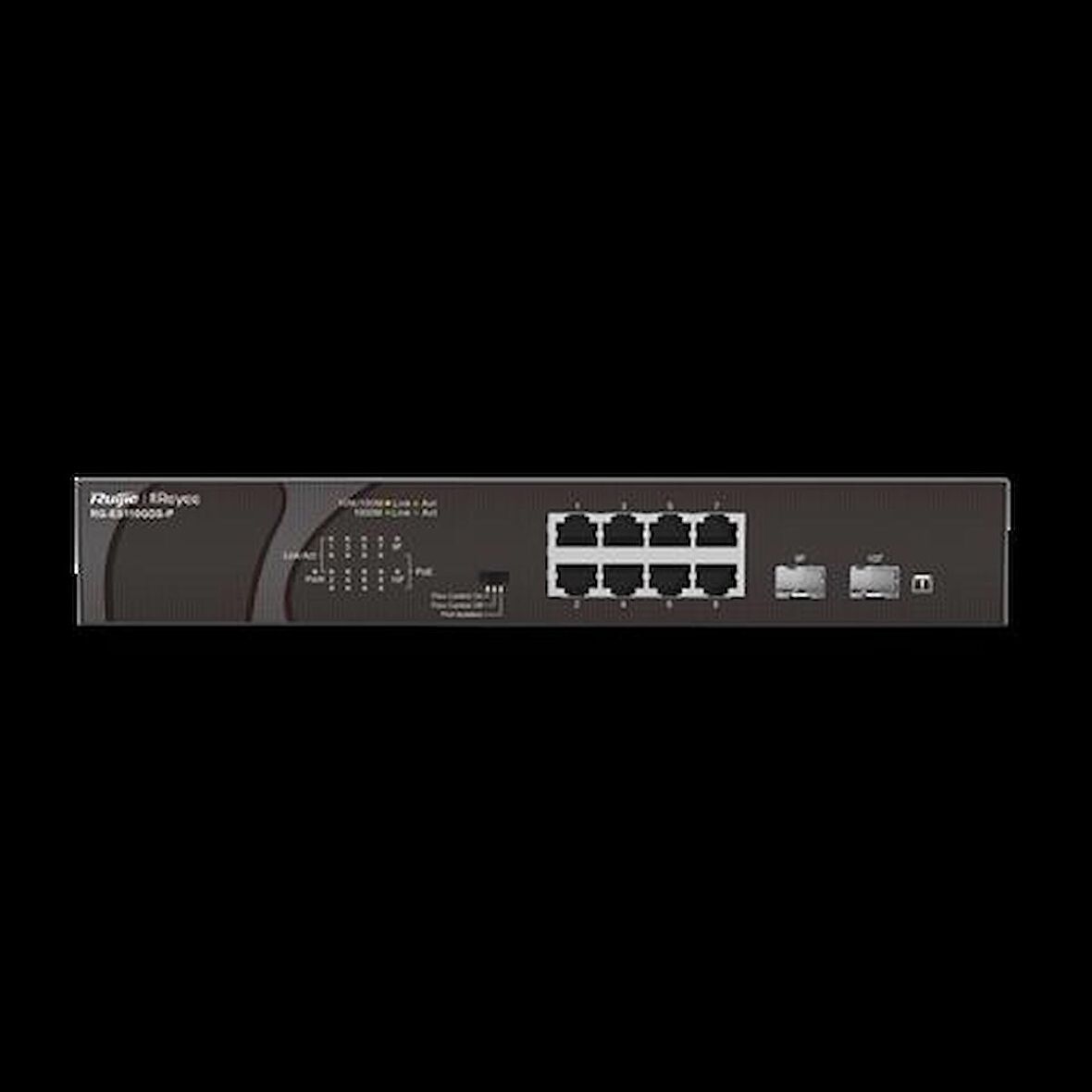 RUIJIE 8port RG-ES110GDS-P Gigabit 2X-SFP 120W Full PoE Yönetilemez Switch
