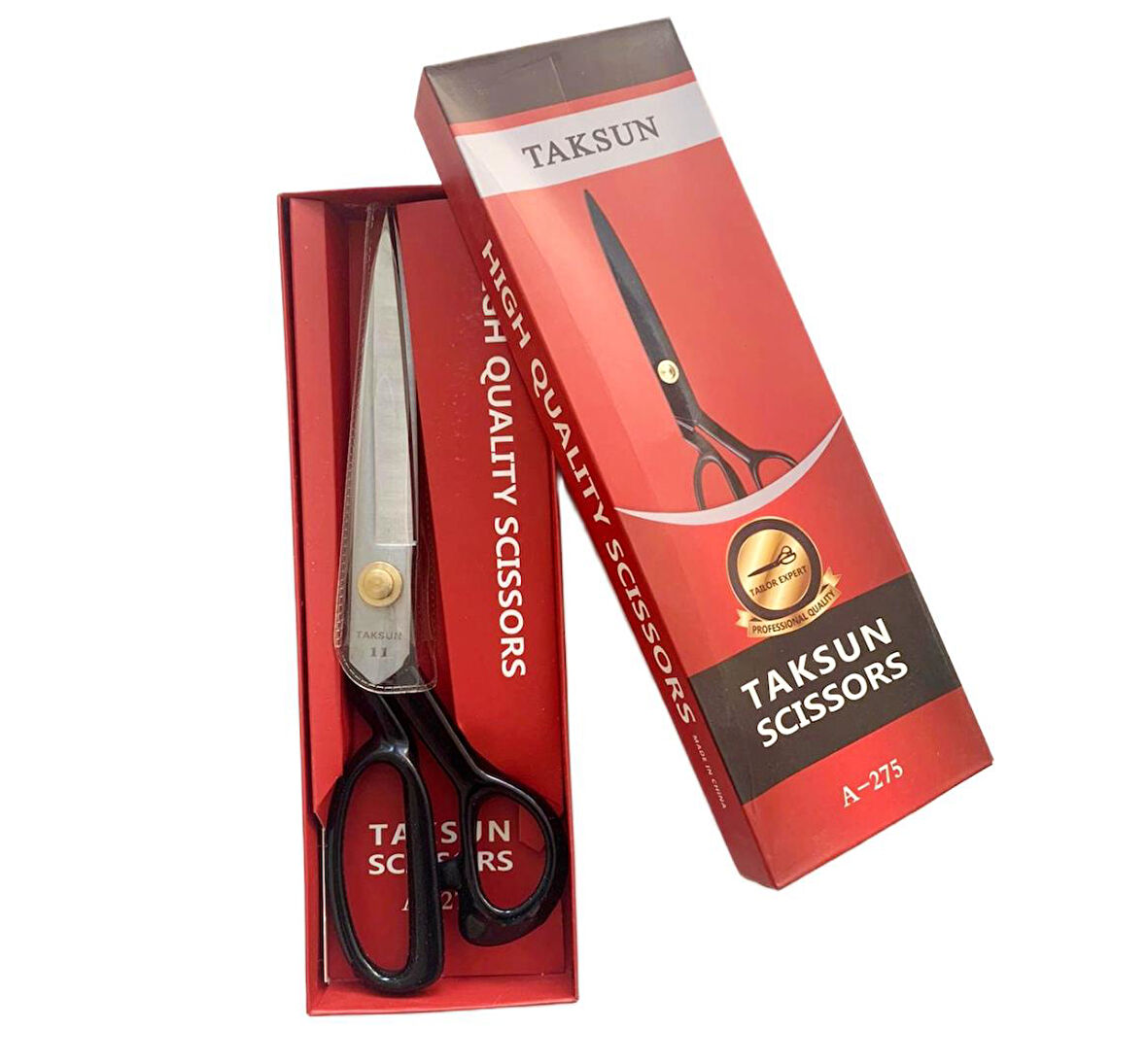 Taksun Profesyonel Siyah Kumaş Terzi Makası 28 Cm 11"inç Paslanmaz Çelik Bilenebilir A-275 