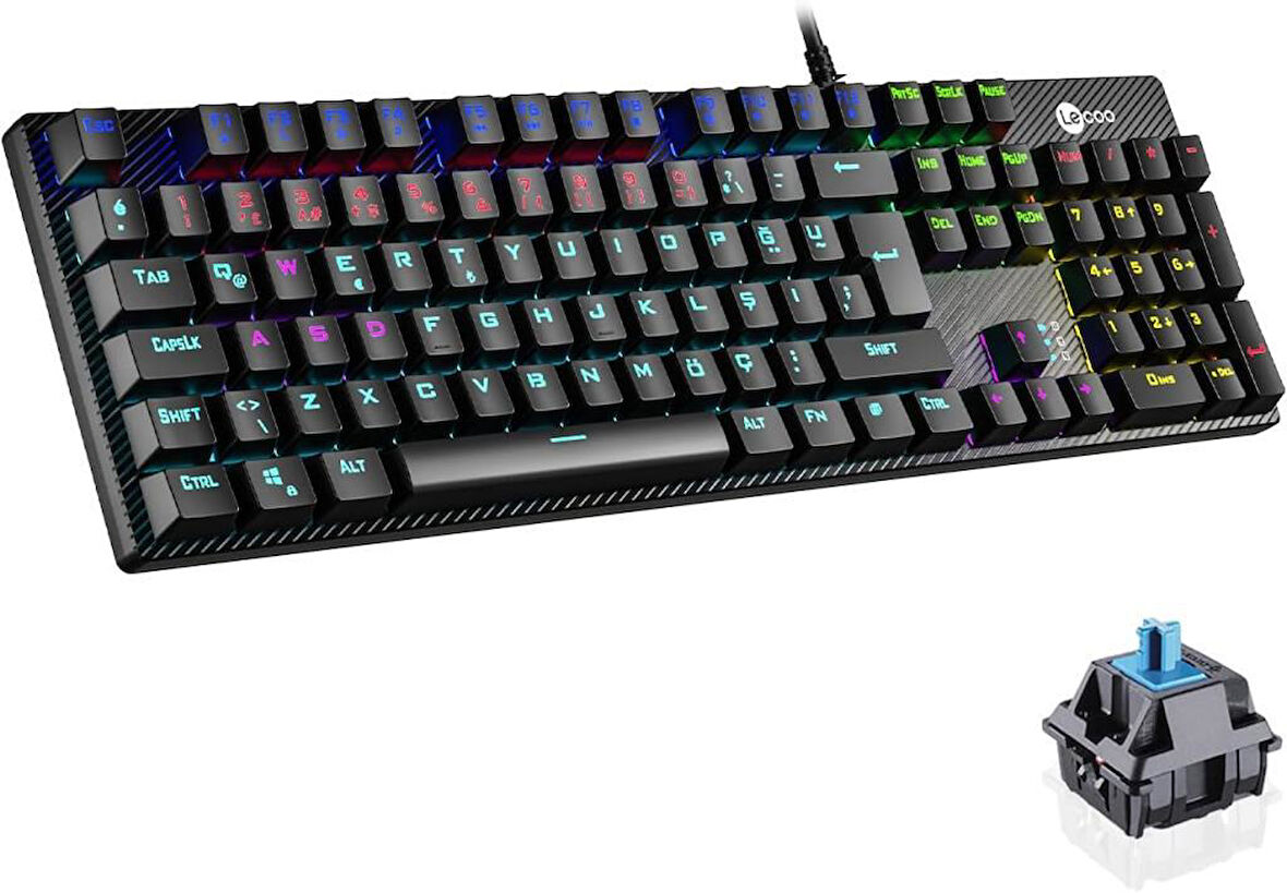 Lenovo Lecoo KG1101 RGB Blue Switch Kablolu Mekanik Oyuncu Klavyesi