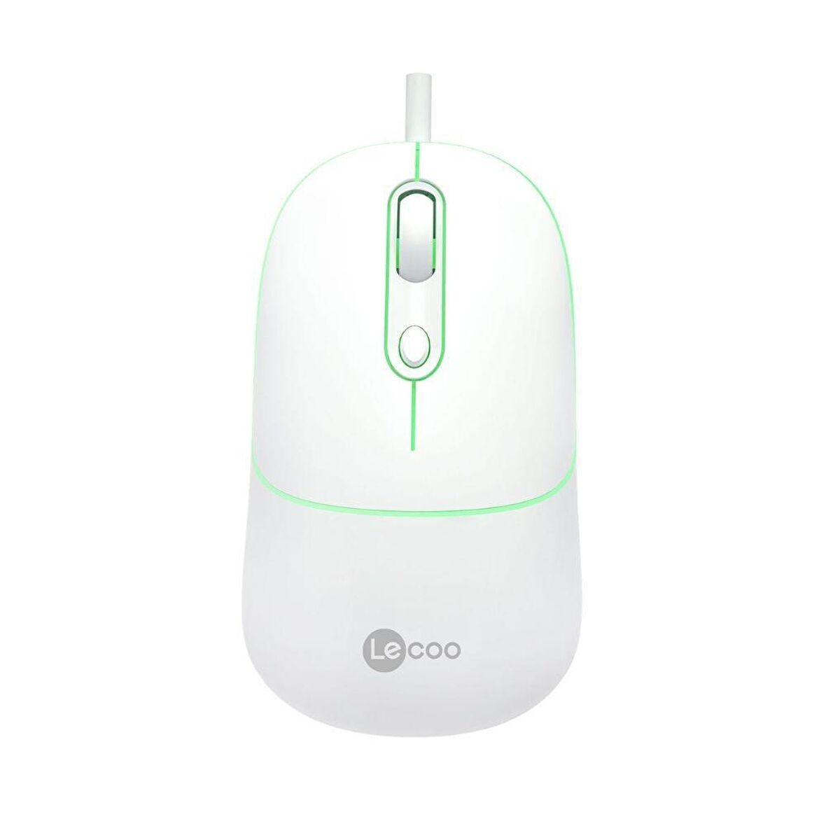 Lenovo Lecoo MS110 RGB Sessiz Tuşlu Kablolu Optik Mouse Beyaz