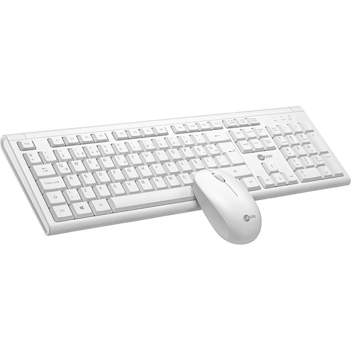 Lenovo Lecoo KW200 Kablosuz Türkçe Q Klavye & Mouse Set Beyaz