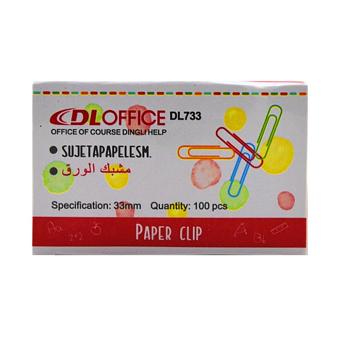 Linea Renkli Ataş 33 mm 100 lü Kutu (DL733)