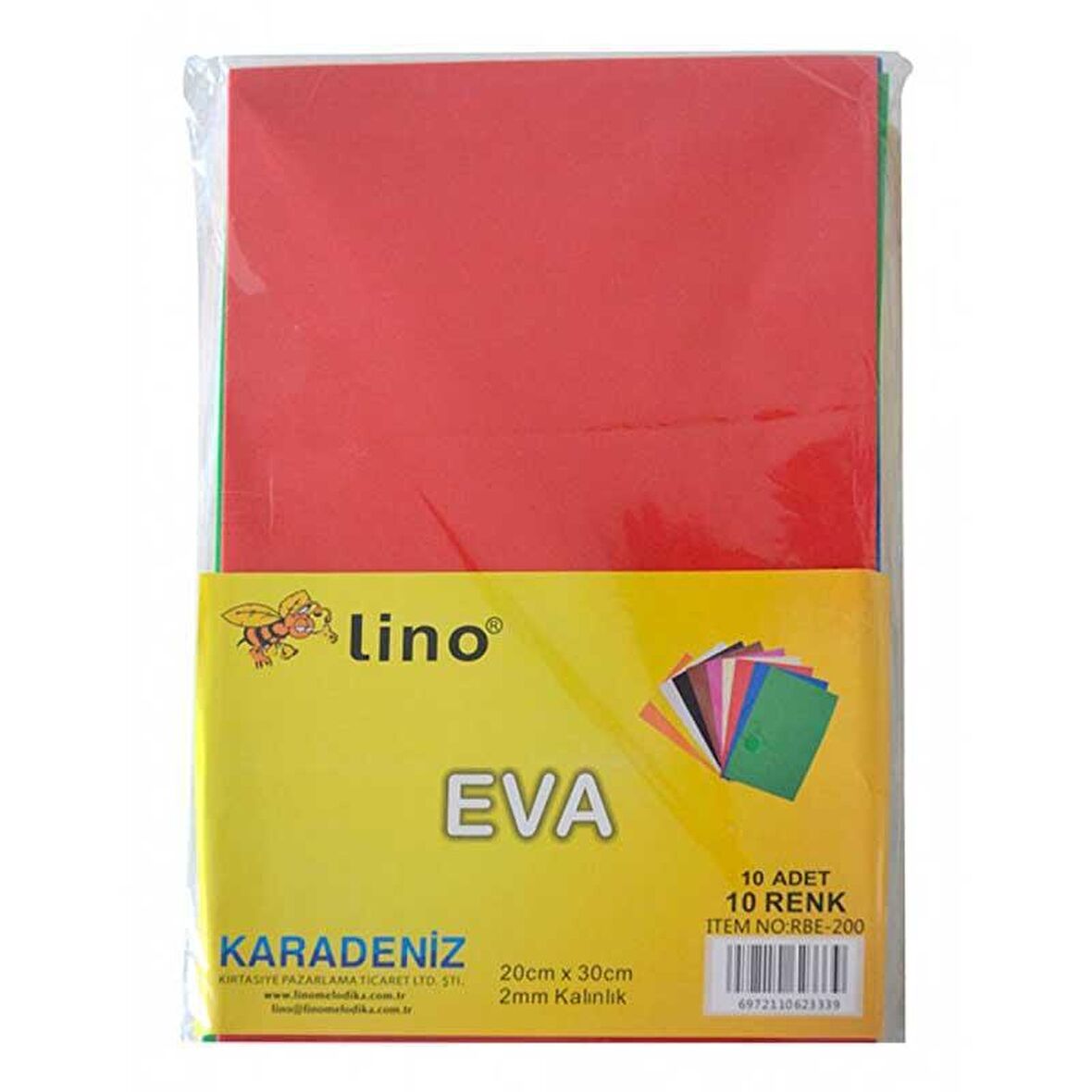 LINO EVA SÜNGER A4 YAPIŞKANSIZ 10 RENK 2MM RBE-200