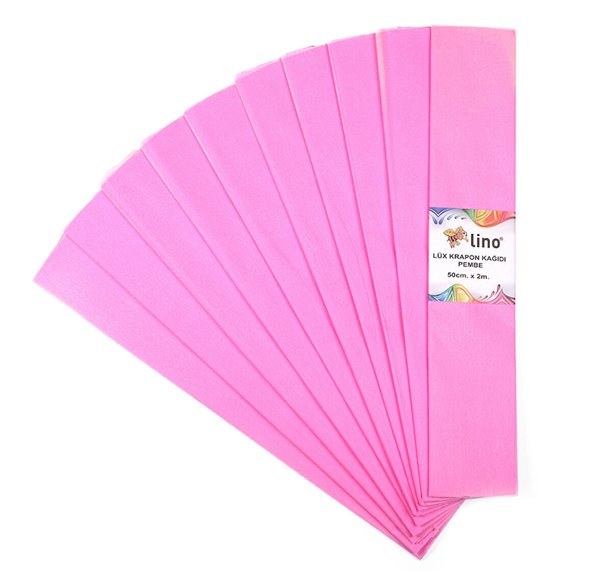 Lino Lüx Krapon Kağıdı Pembe 10'lu (50x200 cm)
