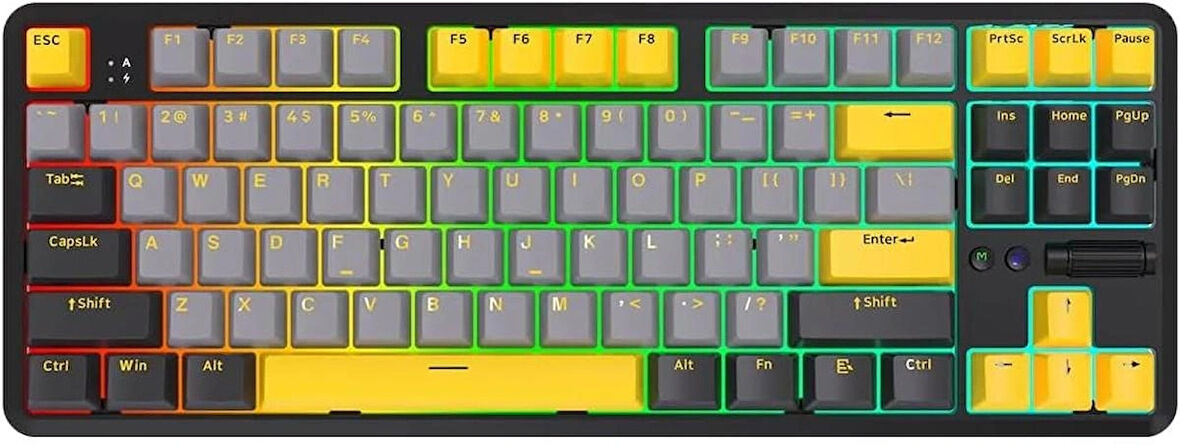 Ajazz K870T Pro Kablosuz Hot Swap Mekanik Oyun Klavyesi-RGB - 10 Adet Switch, Tuş ve Switch Sökme Aparatı Hediyeli  Siyah - Red Switch