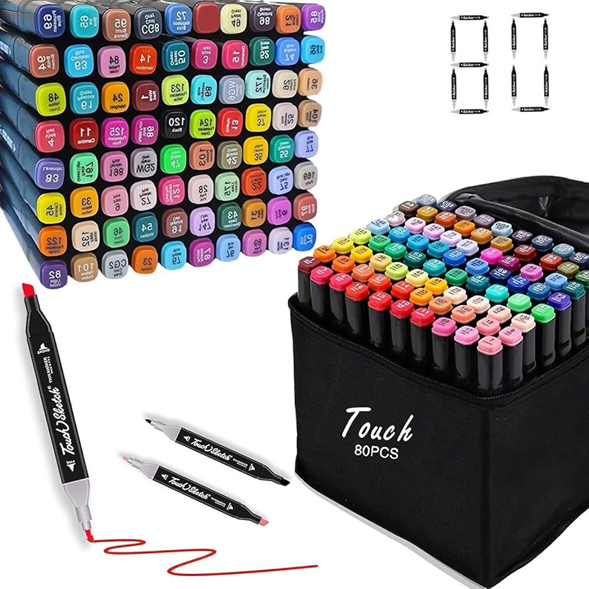 Touch Çift Uçlu Fosforlu Kalem 80 Renk Art Marker