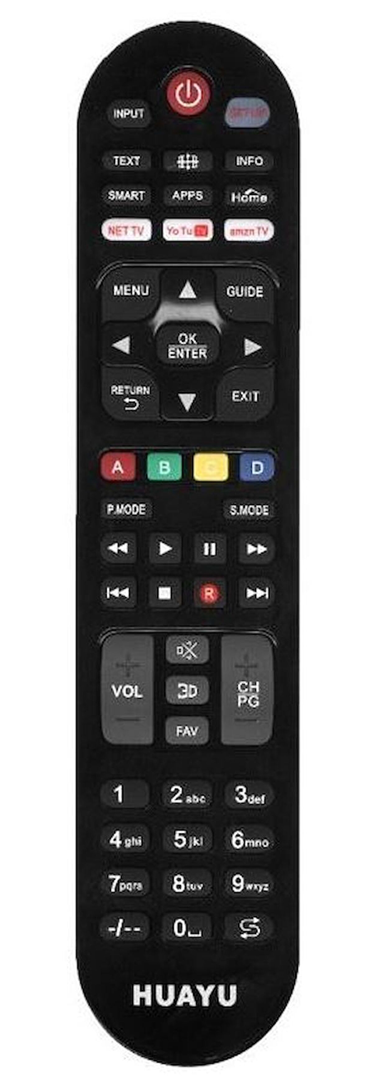 Ayt Huayu Kl Urc1517 Netflix Youtube Amazon Tuşlu Universal Tv Kumandası 
