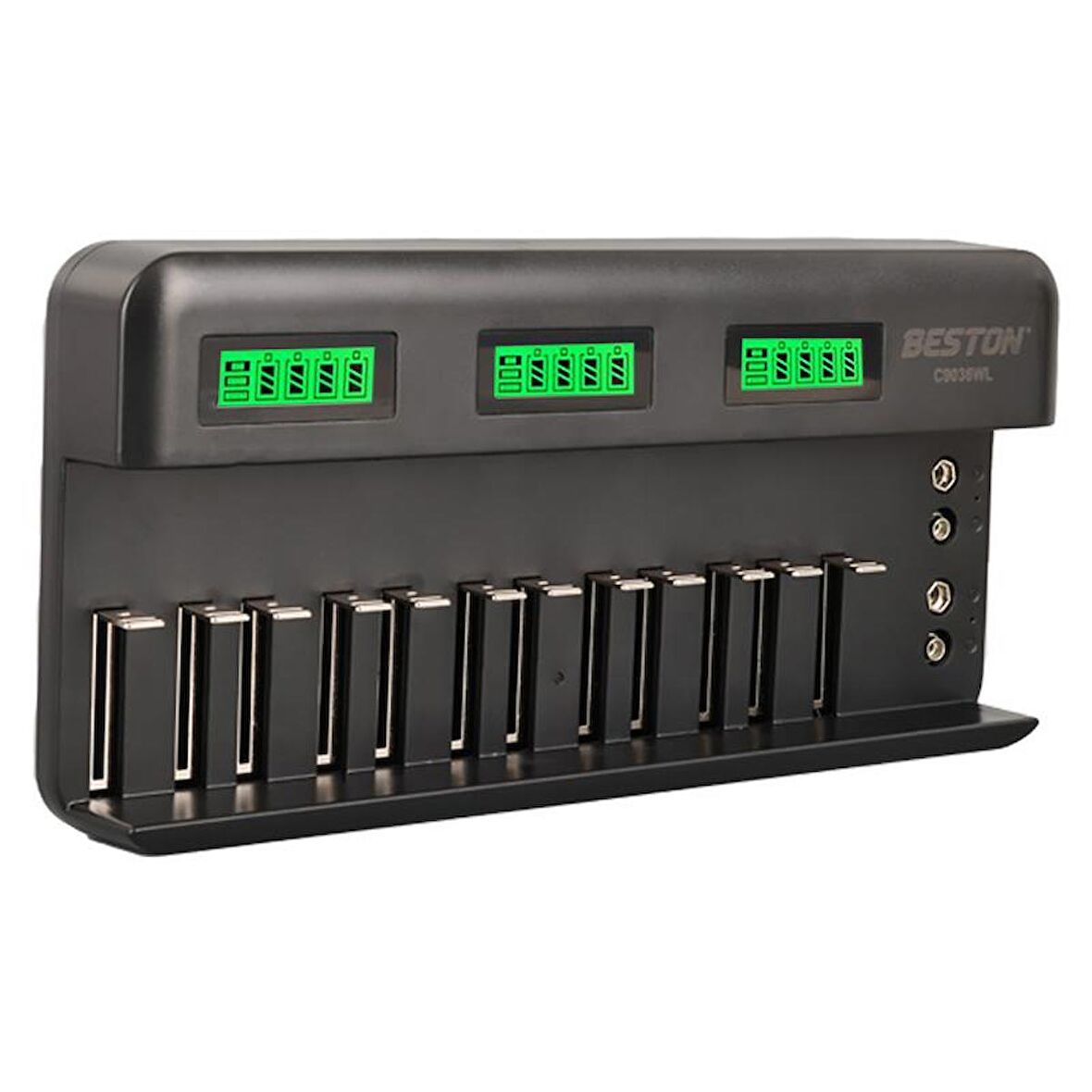Beston C9036wl AA/AAA/9v/C Boy/Dboy/Ni-Mh/Ni-Cd/9v/Lityum Pil Lcd Ekranlı Hızlı Şarj Cihazı