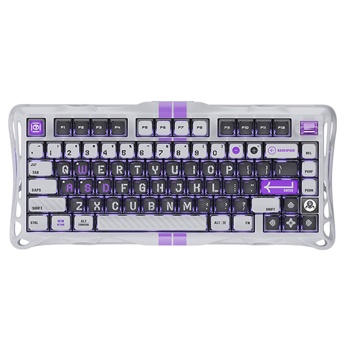 GravaStar Mercury V75 HE Hall Effect Manyetik Switch Gaming Klavye, Hot-Swappable, Rapid Trigger, 8000Hz, 0.125ms Ultra Düşük Gecikme, Kablolu, RGB Işıklı, İngilizce Q, Mecha Gray