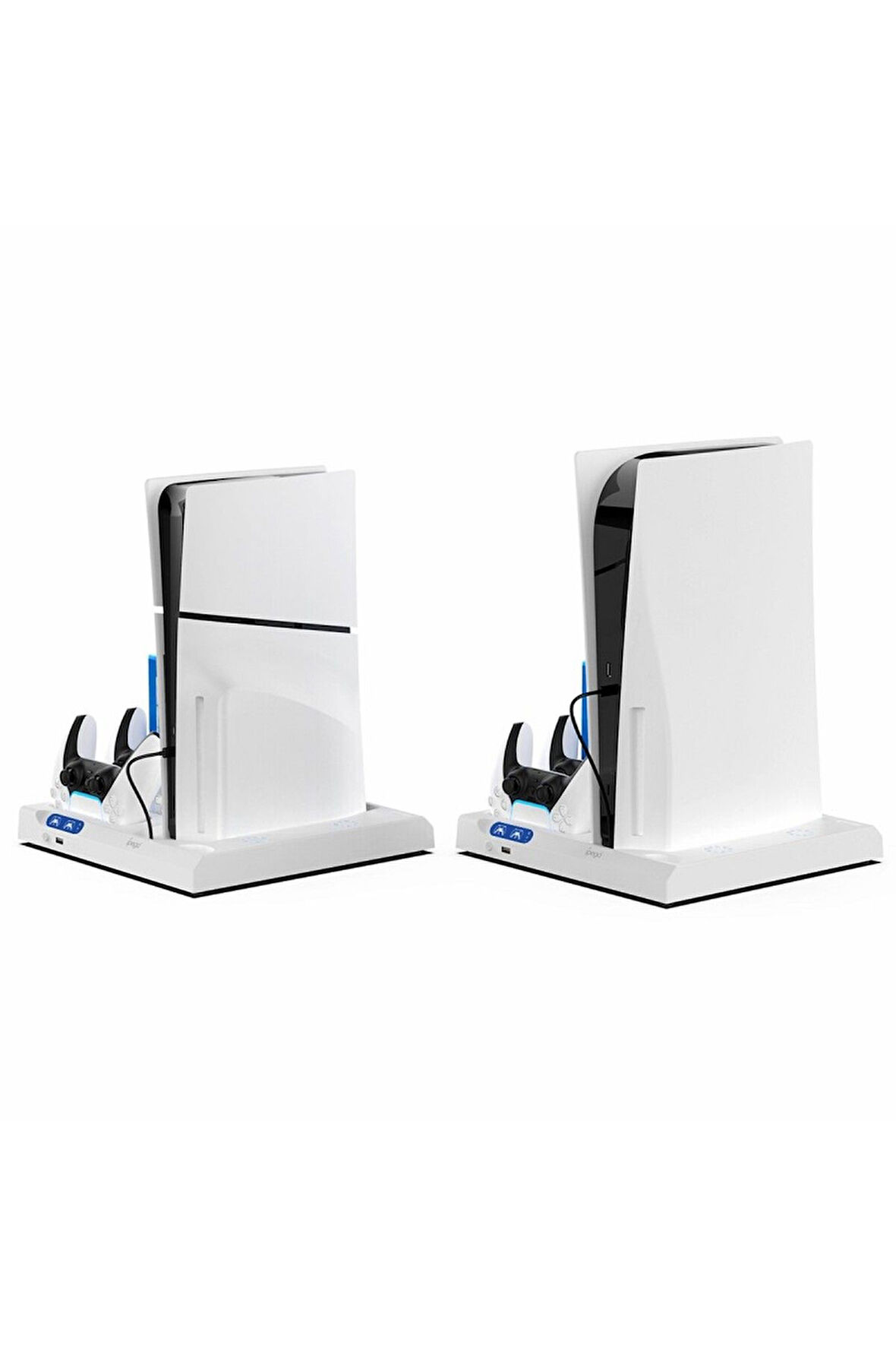 İpega  PS5 Slim Dijital/PS5 Slim Disk Multifonksiyonel Şarjlı,Soğutucu Fanlı,VR Standlı Cd Raf Stand