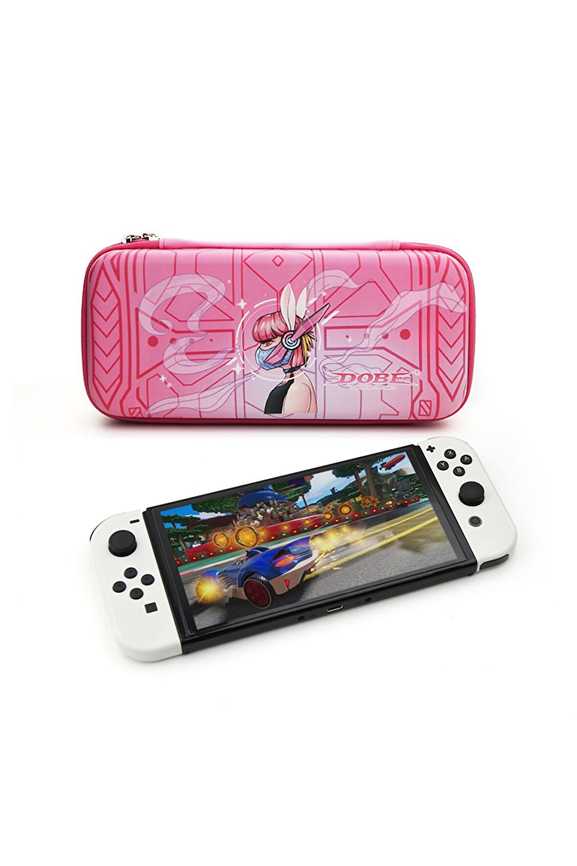 Nintendo Switch ve Oled Uyumlu Desenli Fermuarlı Koruma ve Taşıma Çantası