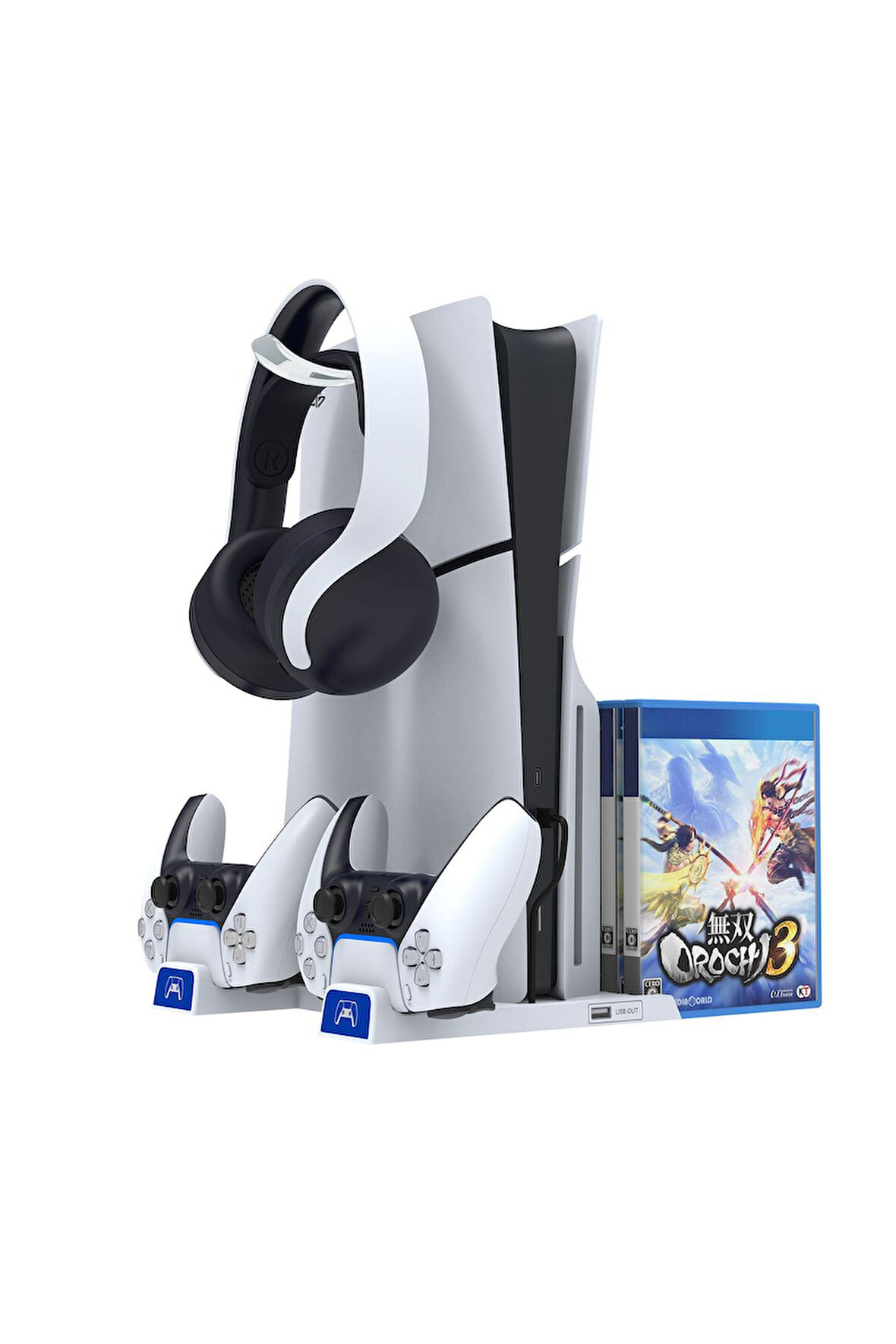 İpega  PS5 Slim Dijital/PS5 Uyumlu Multifonksiyonel CD Raflı Şarj Istasyonlu Fanlı Soğutucu Stand