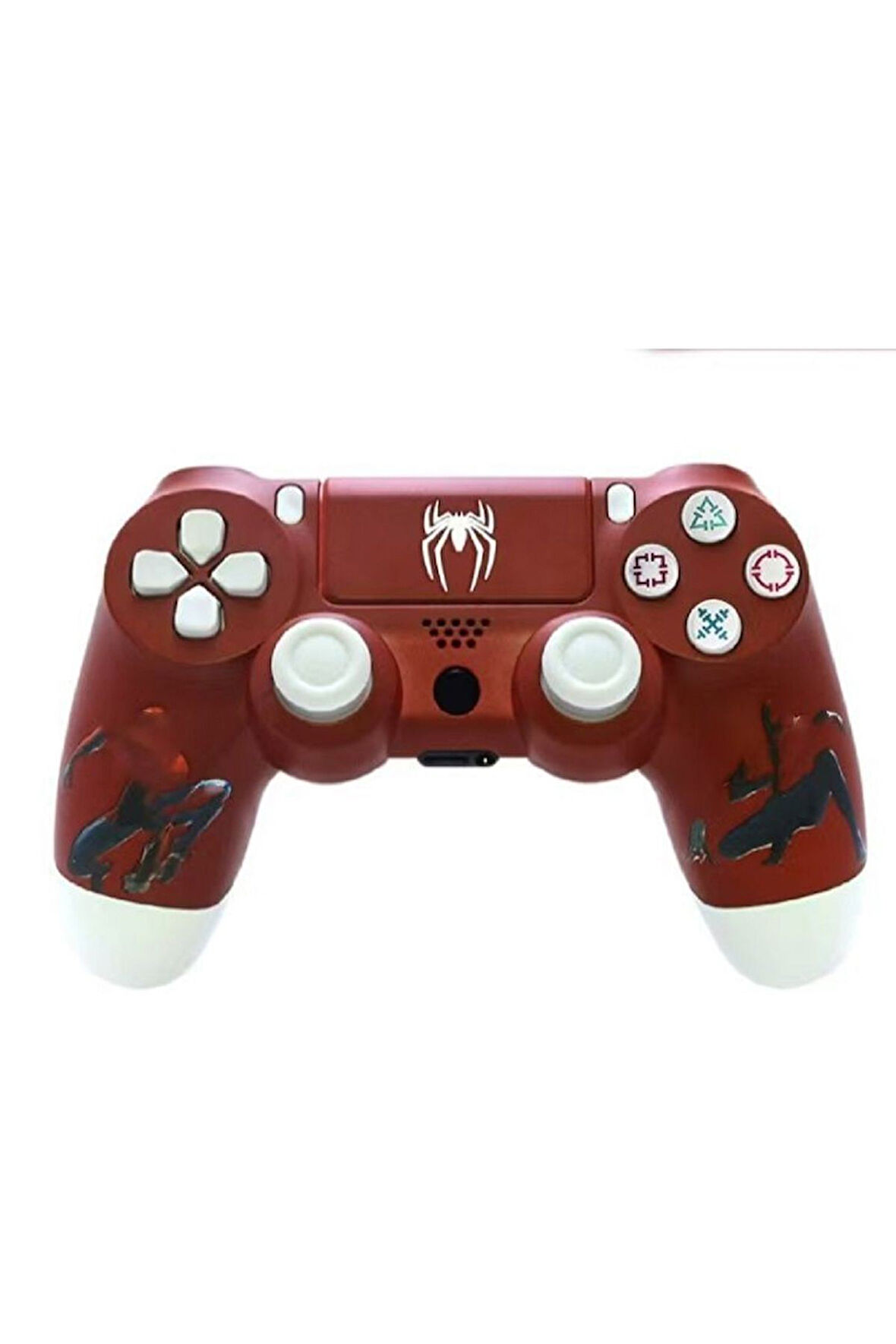 PS4-PC-Android BOX-Android-IOS Telefon Tablet Uyumlu Desenli Dual Titreşimli Bluetooth Oyun Kolu