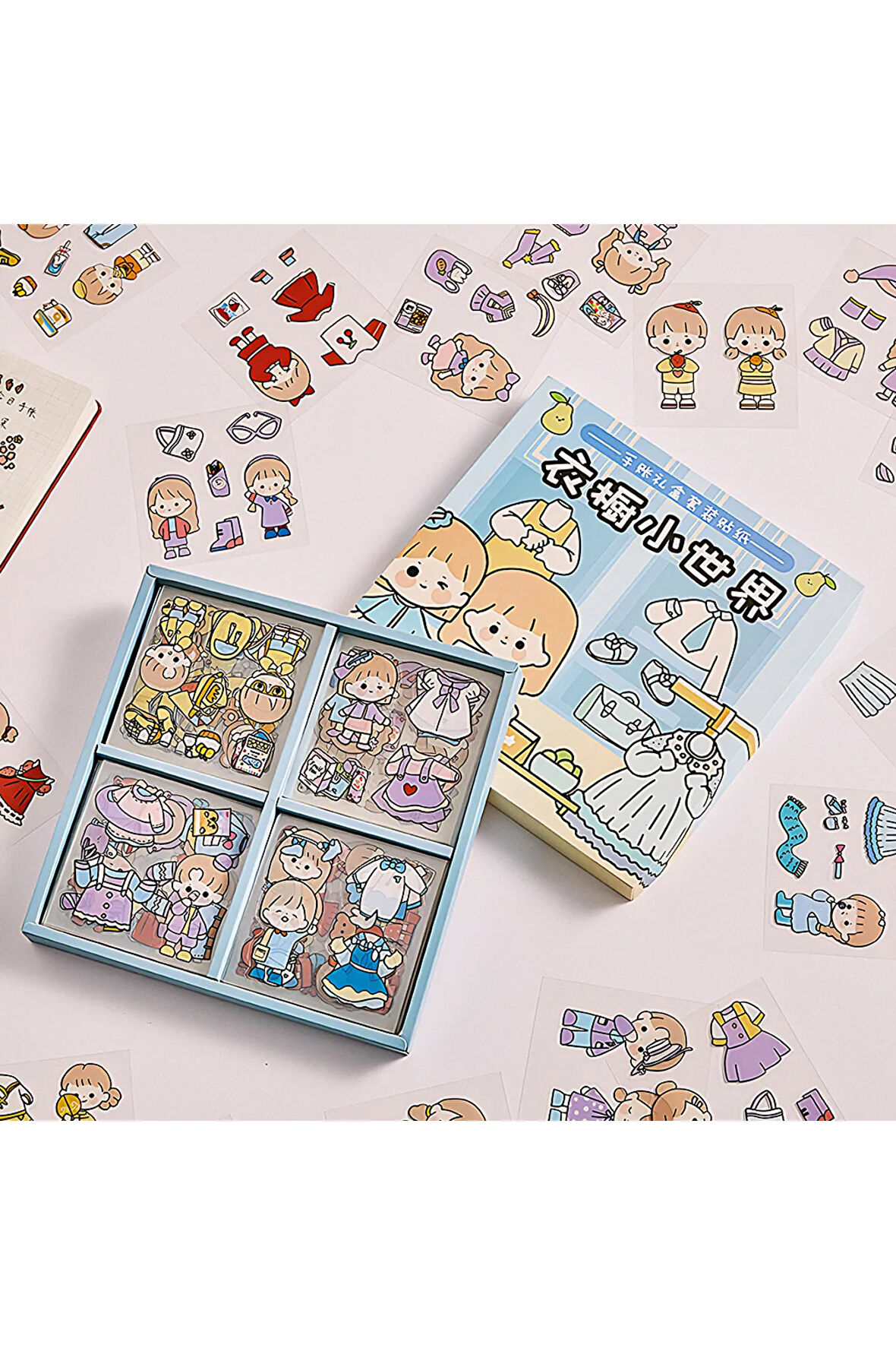 Wardrobe Small World Temalı 100 Yaprak 4 Bölmeli Sticker Seti • Bullet Journal (GGK-DZ077)