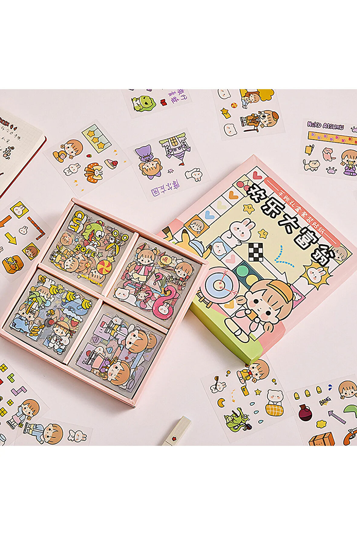 Happy Monopoly Temalı 100 Yaprak 4 Bölmeli Sticker Seti • Bullet Journal (GGK-DZ069)