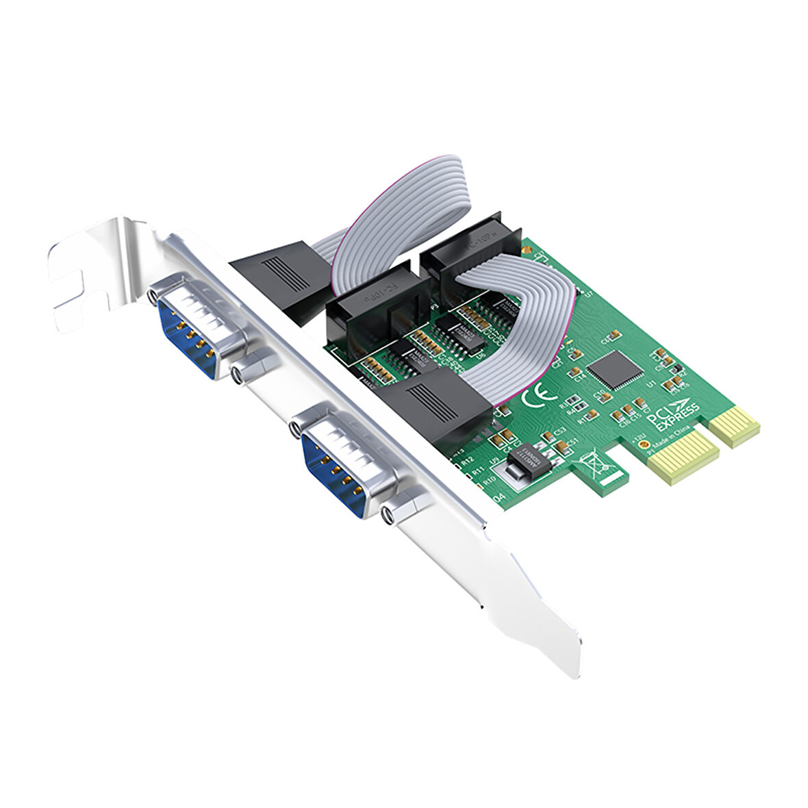 Veggieg PCI Express to 2 Port 9 Pin RS-232 Seri Com DB9 Genişletme Kartı