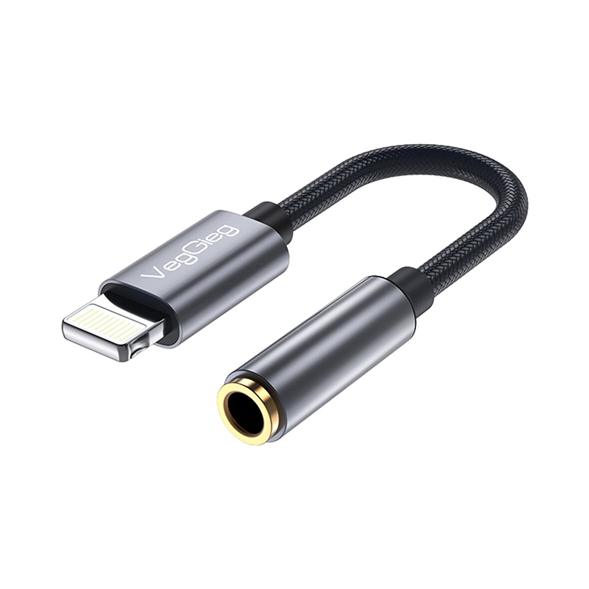 VegGieg iPhone Lightning to 3.5mm Örgülü Kulaklık Dönüştürücü Adaptör