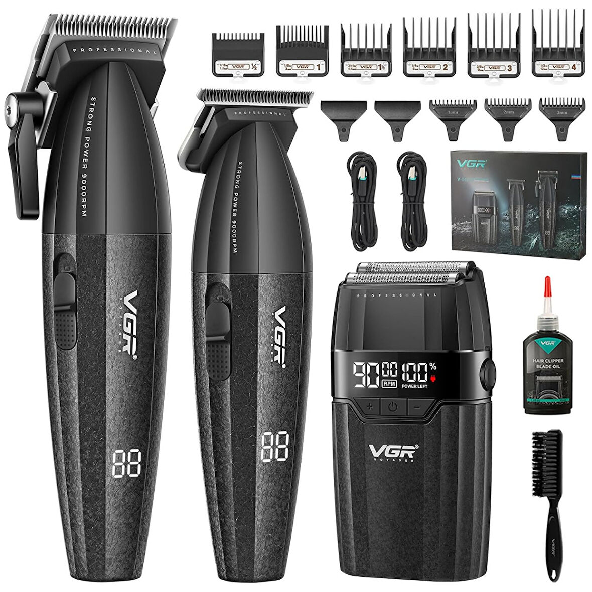 v-6740S3 Profesyonel Kablosuz Saç ve Sakal Kesme Makinesi – 3 in 1 Tıraş Seti