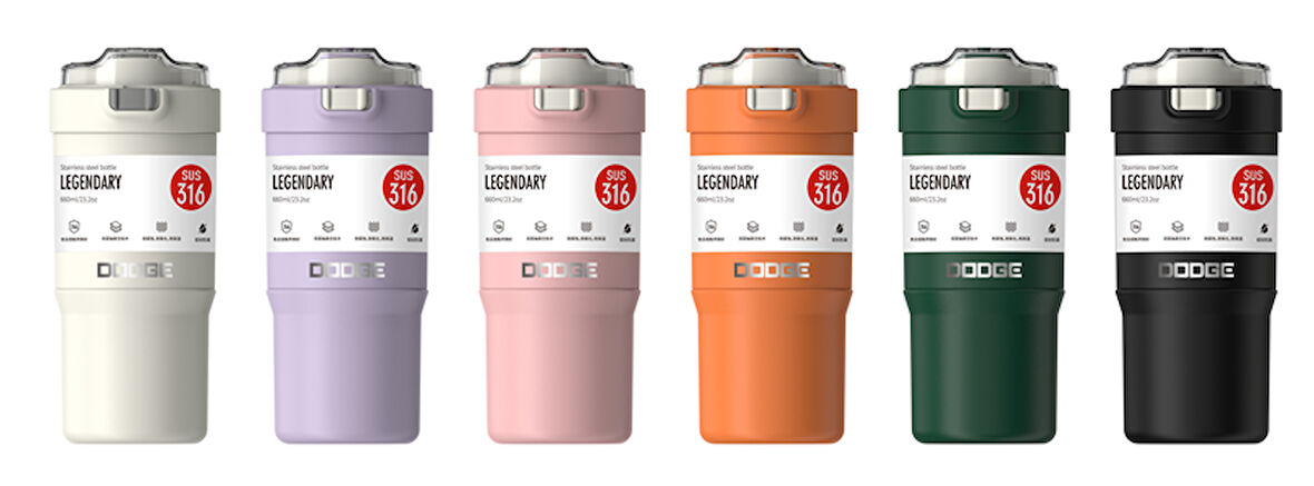 DODGE MUG PASLANMAZ ÇELİK 600 Ml. (6 KARIŞIK RENK/DESEN) DB-23684-S - 1 ADET