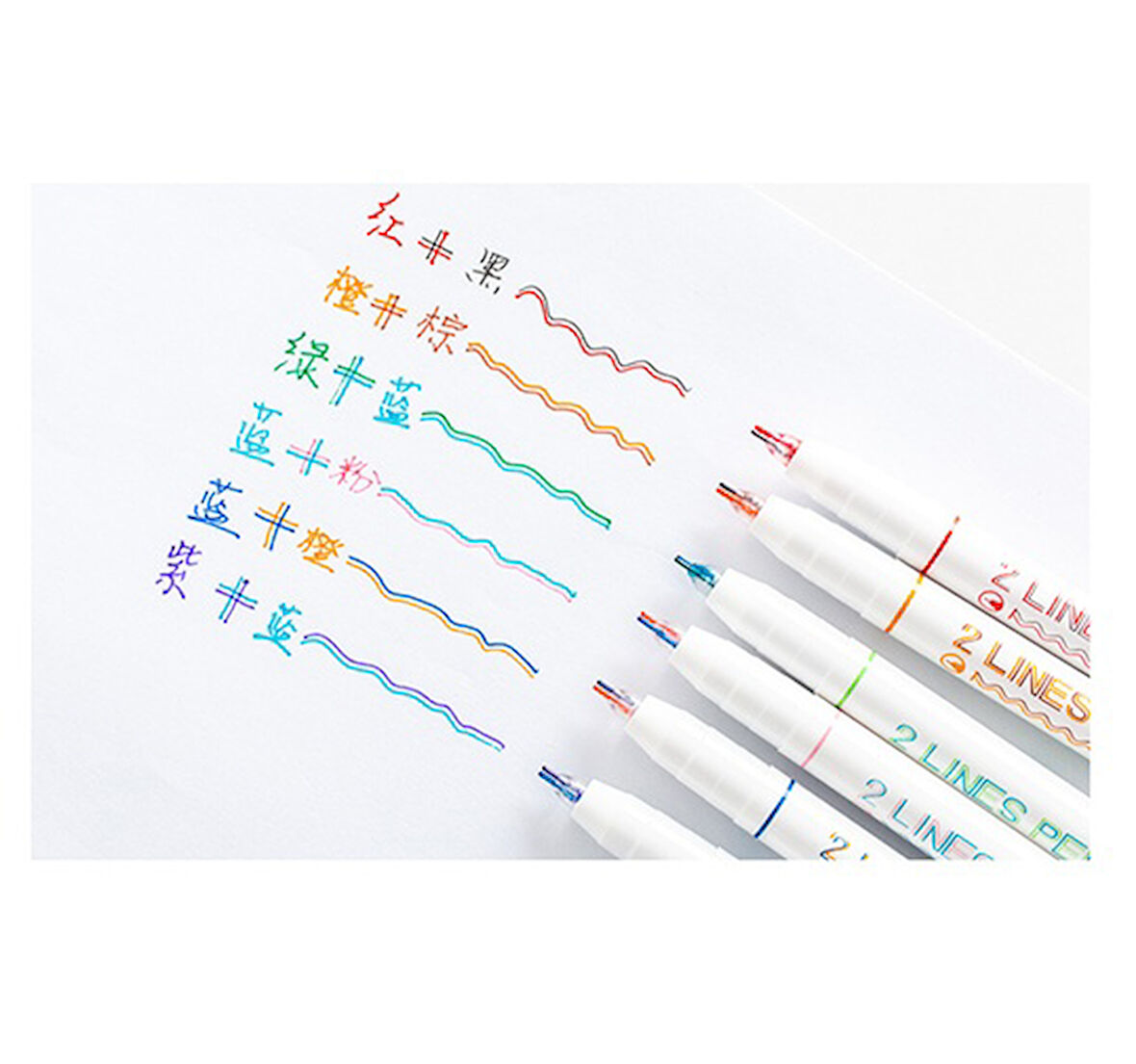 Yuguang Fineliner Renkli Kalem 2 Renk Uçlu Seti 6Lı