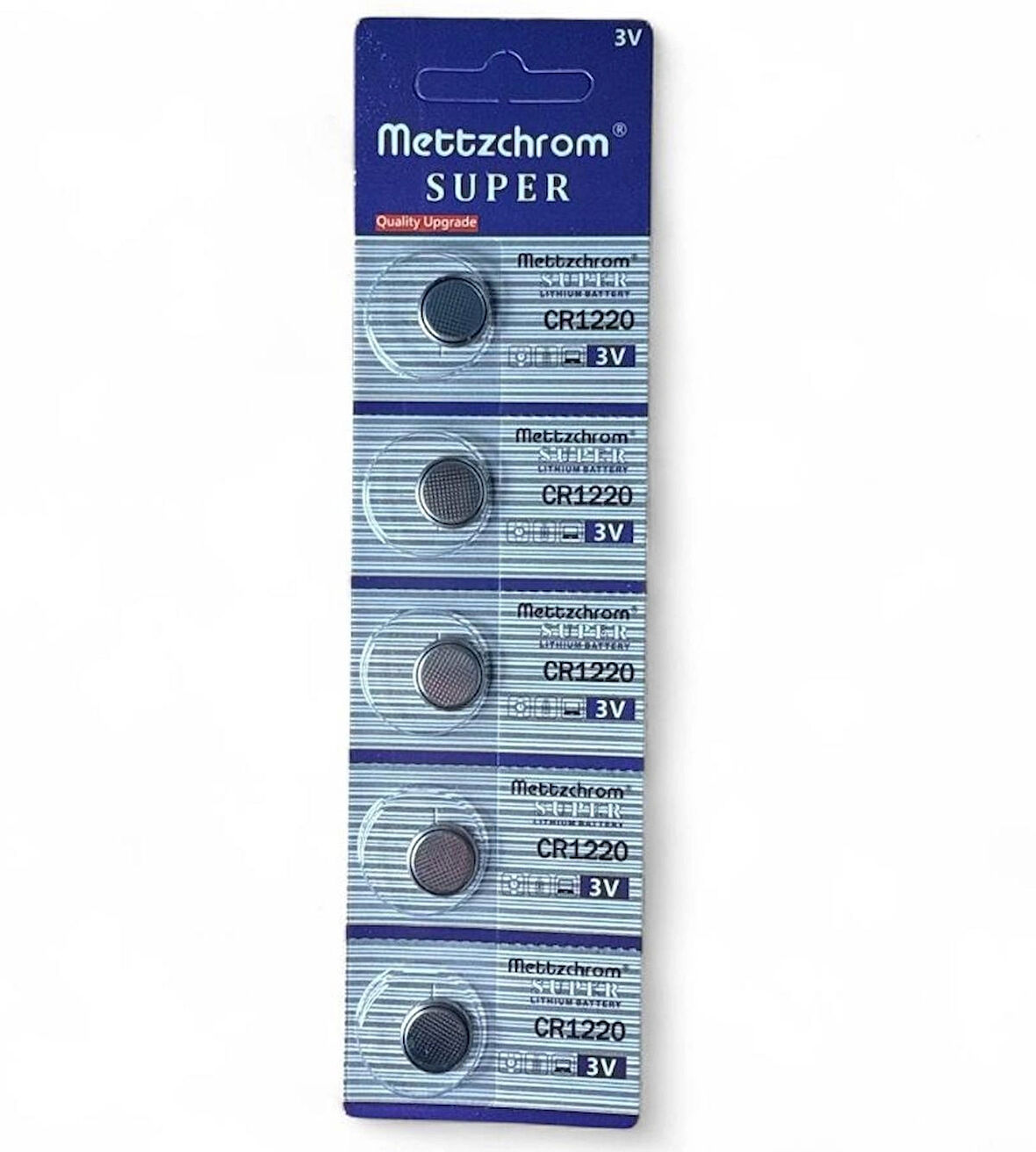 Mettzchrom Süper Pil Düğme 3V CR1220 Lityum 5'li Paket Super Cr 1220 Pil CR-1220