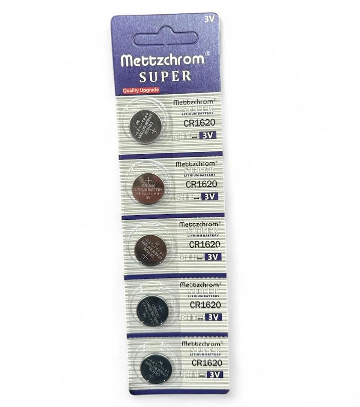 Mettzchrom Süper Düğme Pil 3V CR1620 Lityum 5'li Paket Supex CR-1620 CR 1620 pil