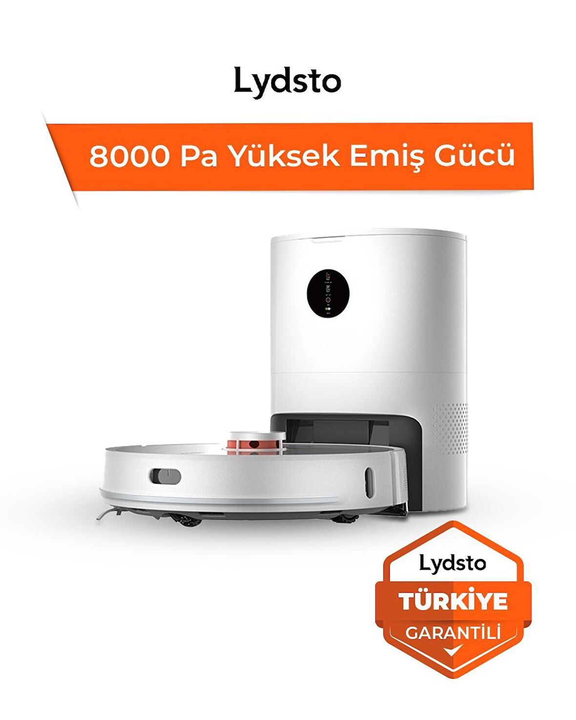 Lydsto  S1 Max Uv ve Ozon Sterilizasyonlu - 8000 Pa - Yapay Zeka Akıllı Robot Süpürge