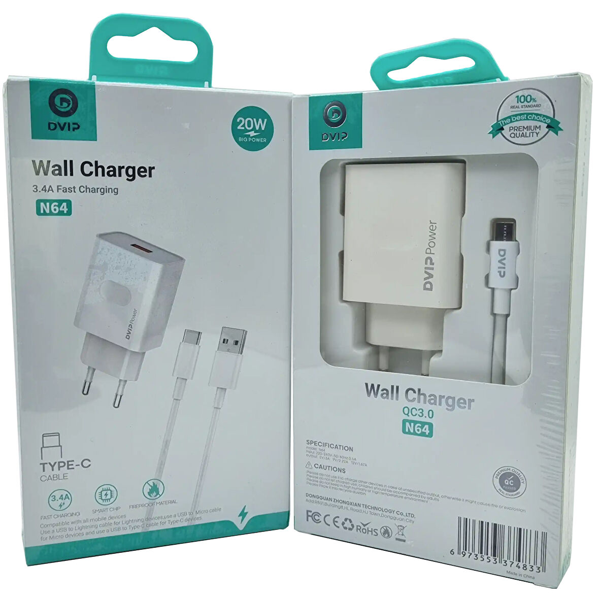 3.4A QC3.0 Usb Type-C Şarj Aleti DVIP N64
