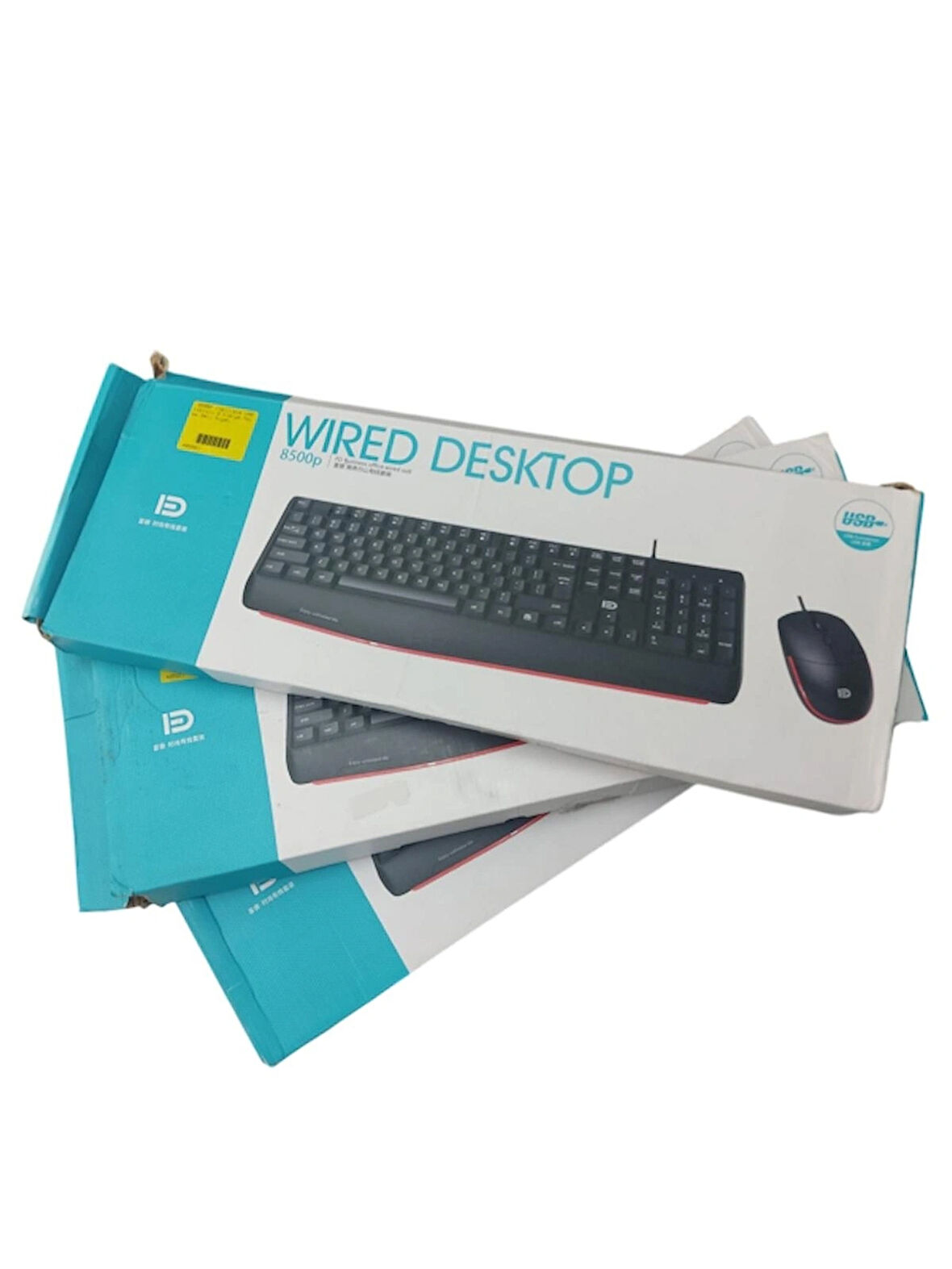 Fude 8500P İngilizce USB Kablolu Q Klavye Mouse Seti Siyah (Kutu Hasarlı)