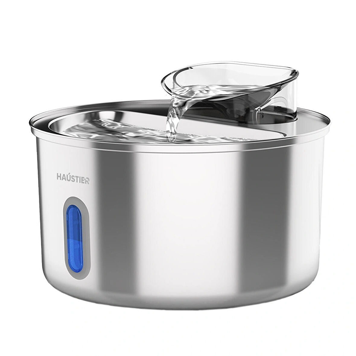 Haustier WF009L-W Pencereli Otomatik Kedi Su Sebili,Kedi Su Çeşmesi, Su Pınarı 3.5Lt Geniş Hazne,Ultra Sessiz, Çok Katmanlı Filtrasyon, Metal Tasarım